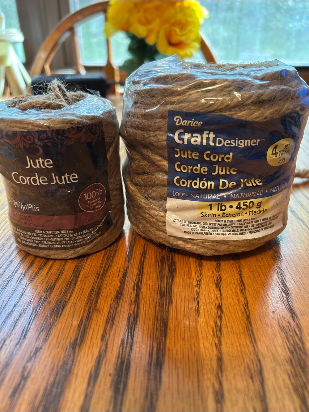 Darice Natural Jute Cord Twine - Brown